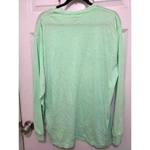 Victorias Secret Pink Mint Green Long-Sleeve Shirt With Pocket L - Picture 3 of 12